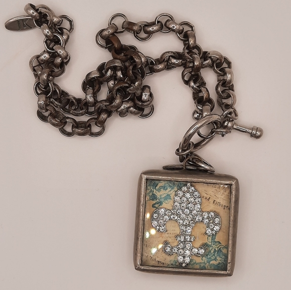 Jewel Kade Jewelry Jewel Kade Charm Necklace Crystal Fleur De Lis And Peacock Poshmark